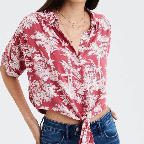 American eagle hawaiian shirt womens Clearance